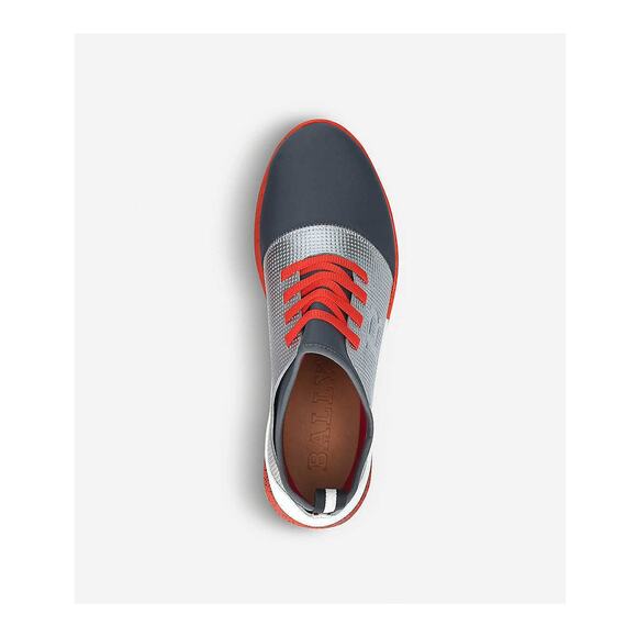 NIB BALLY AVRO-E SILVER LEATHER NEOPRENE LOGO LACE UP TRAINER SNEAKERS 9 US 42 main image 12